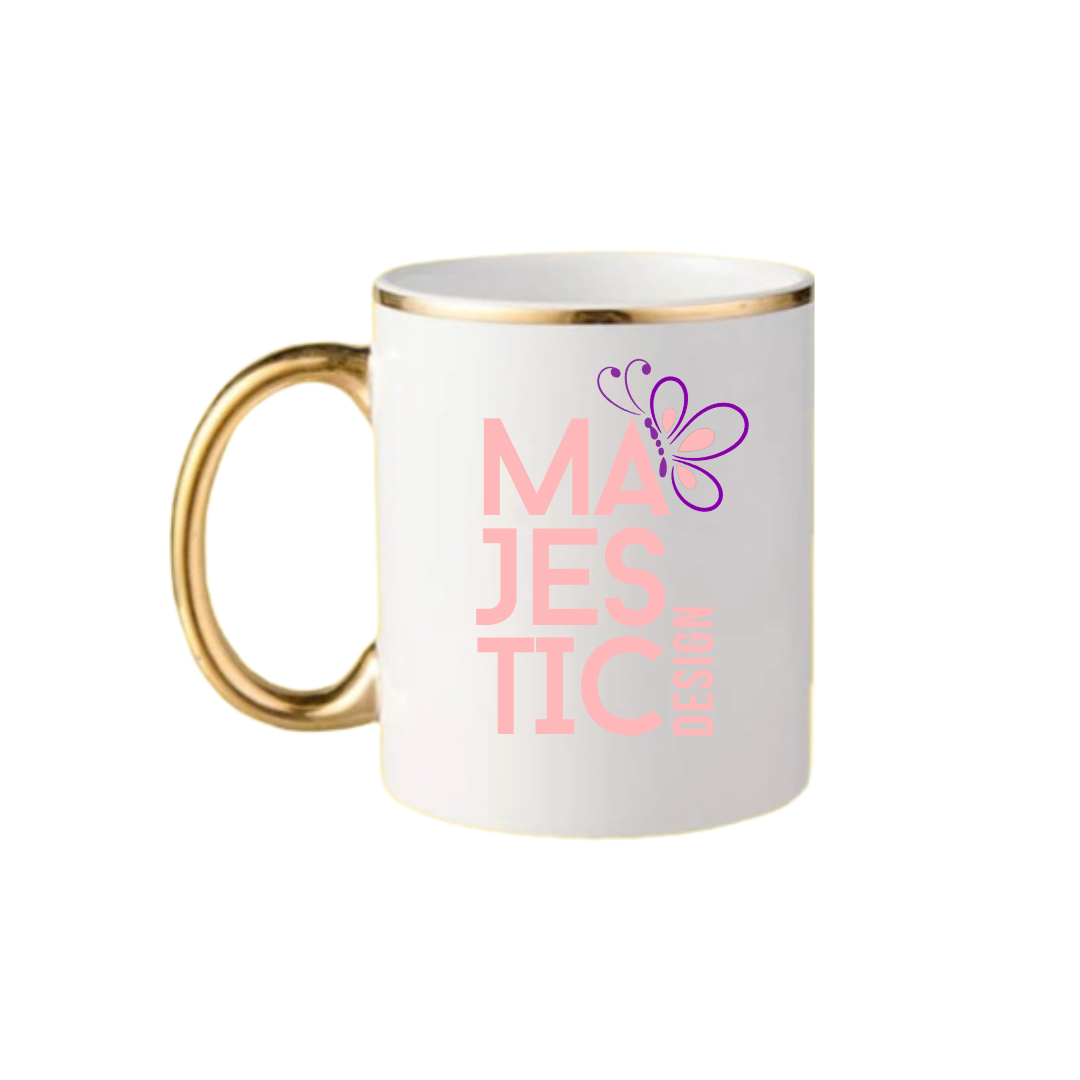 Taza con borde de metal personalizada