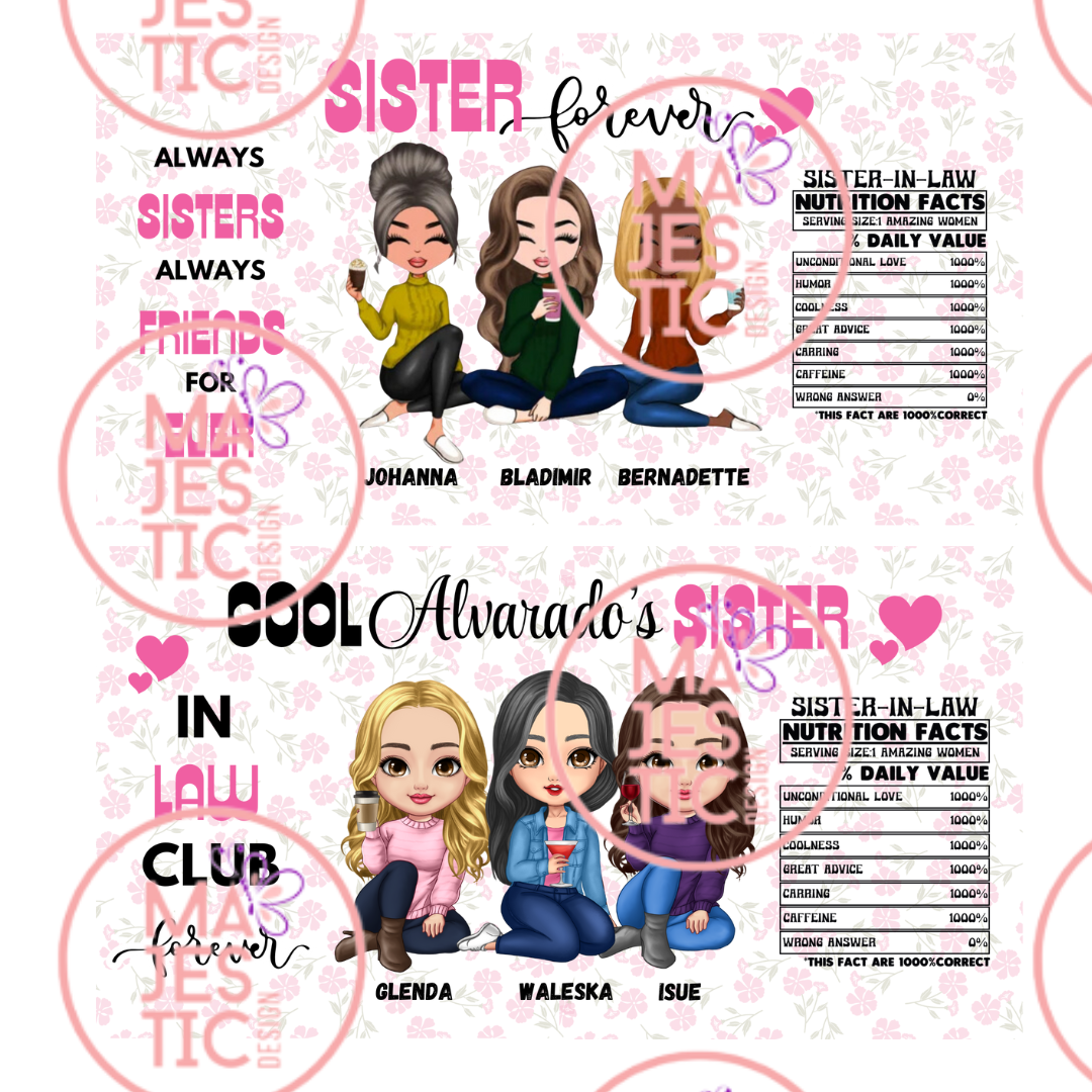 Cup Glass Sister & Friends