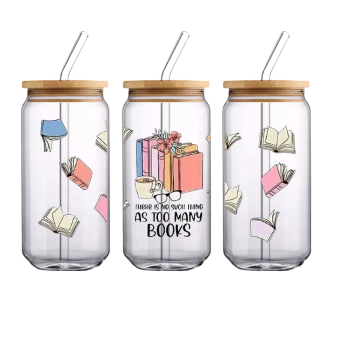As too Many Books Cup Glass Can