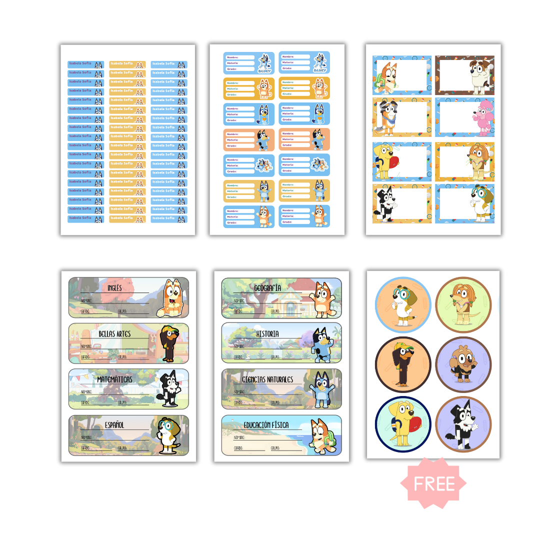 Etiquetas escolares personalizadas
