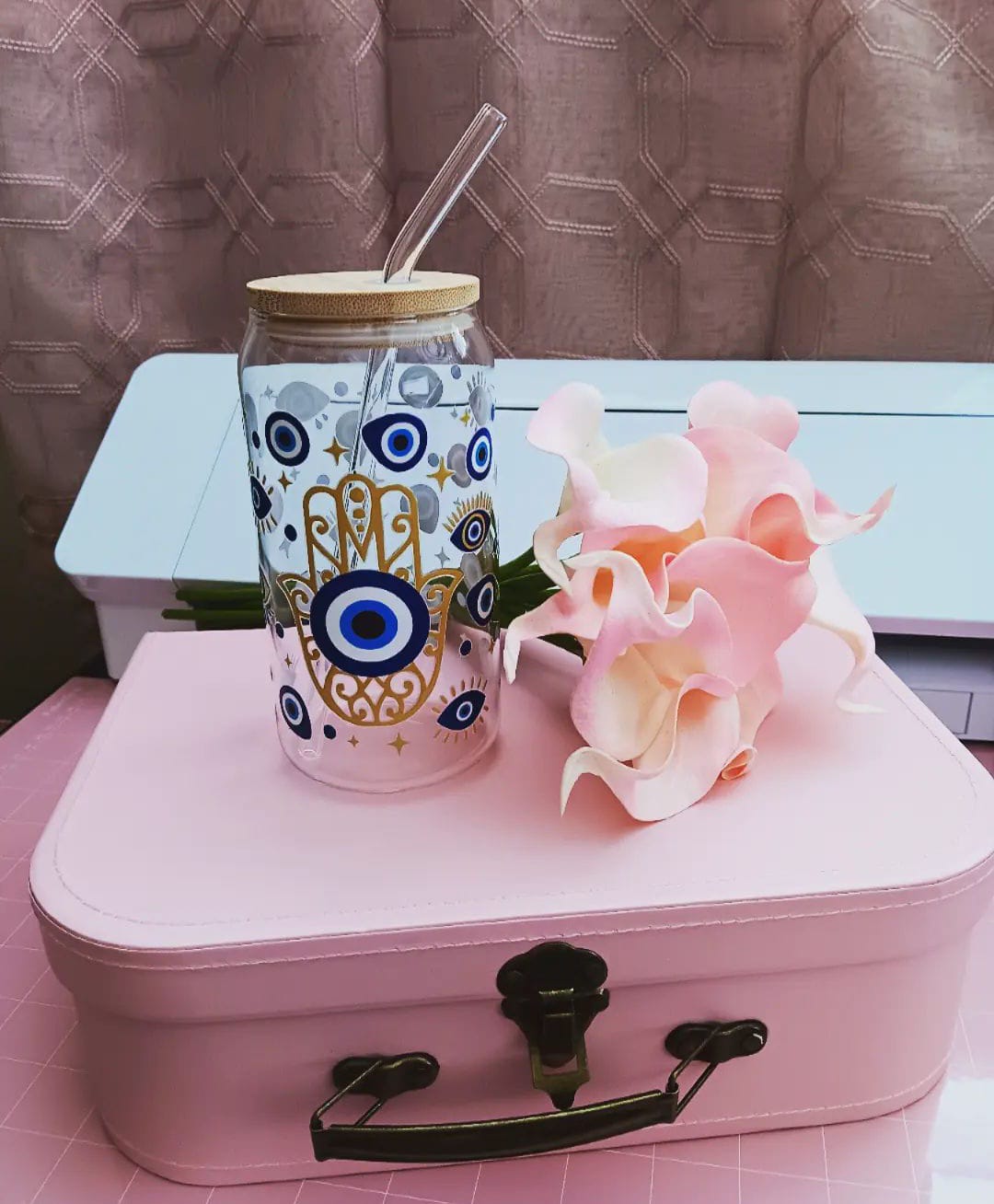 "Turco blue eye" Cup glass can